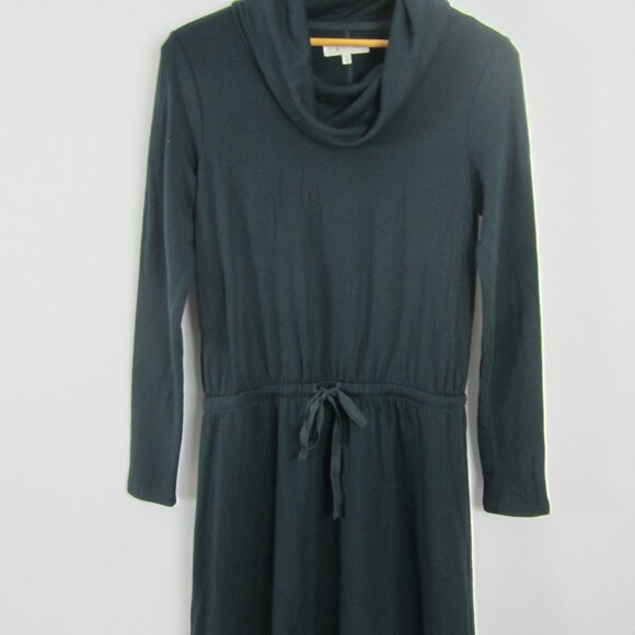 New Lou & Grey LOFT Womens S Dark Green Cowl Neck Soft Jersey Knit Drawstring - Picture 10 of 13